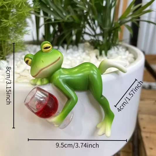Frog Plant Hugger Set Ornament Cute Pot Hugger Figurine Whimsical Garden Figurines