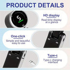 Portable Rechargeable Handheld Fan with Digital Display | Foldable USB Mini Cooling Fan