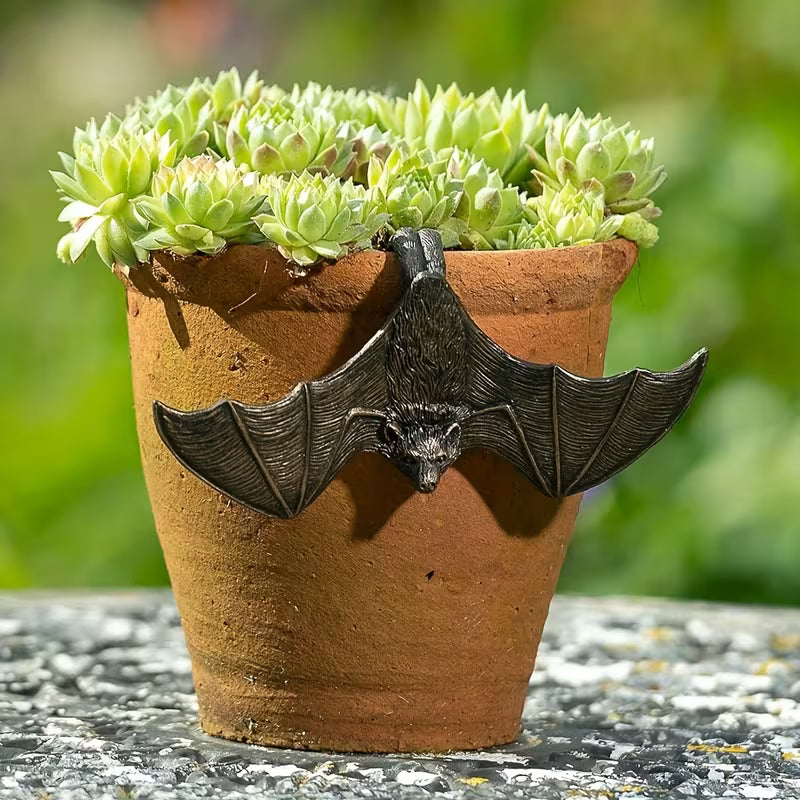 Nocturnal Bat Pot Hugger Gothic Garden Ornament & Hanging Figurine