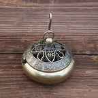 Golden Tree & Bell Incense Burner  Luxury Zinc Alloy Censer for Meditation & Focus
