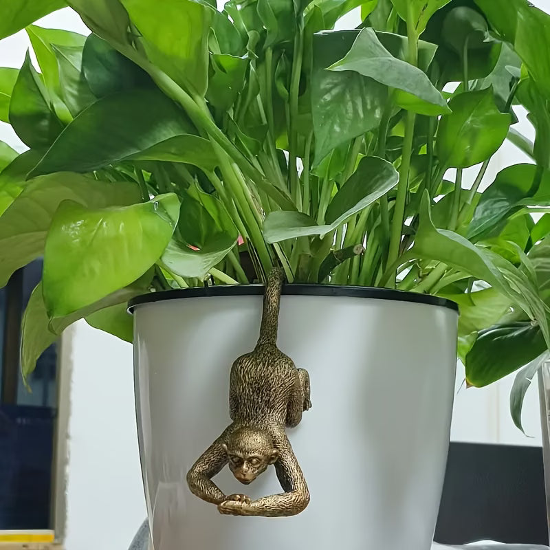 Whimsical Monkey Pot Hugger Garden Ornament & Plant Accessory