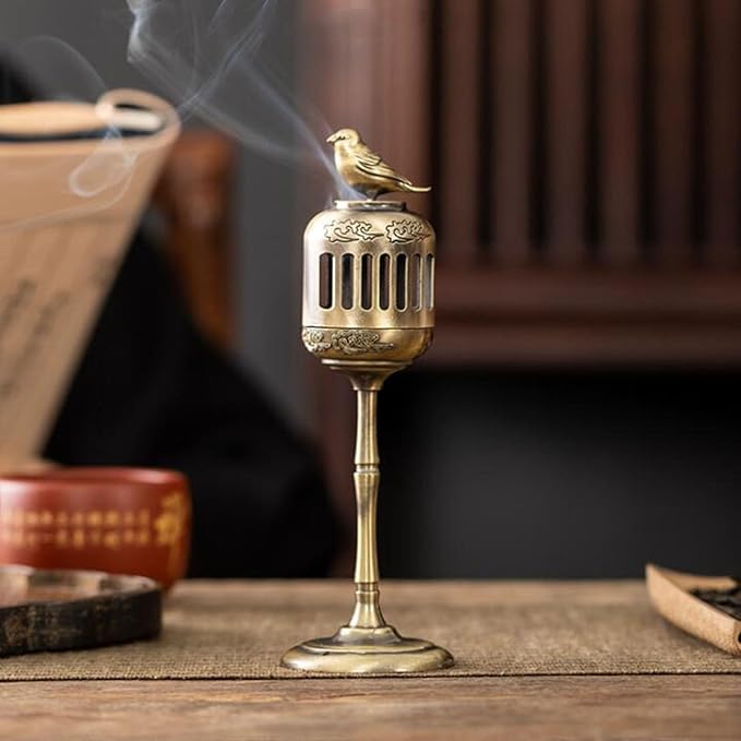 Victorian Bird Candle Snuffer & Incense Burner Metal Bird Motif Smoke Diffuser Ornament