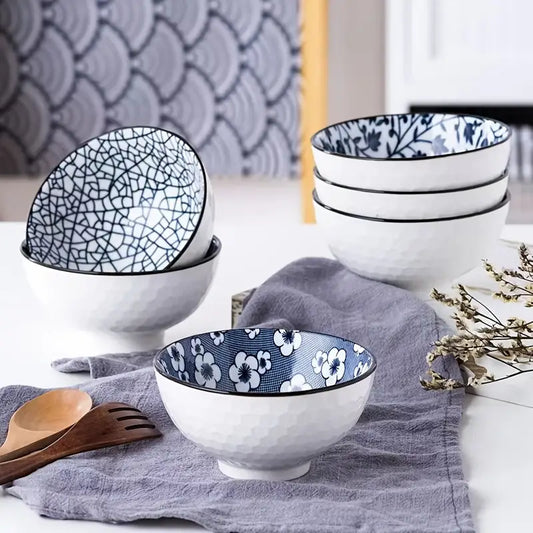 4.5-Inch Blue and White Ceramic Bowl – Gift-Boxed Tableware for New Year & Spring Festival
