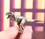 T-Rex Dinosaur Figurine | Tiny Metal Dinosaur Statue | Desk Decor | Collectible Ornament | Jurassic Gift | Shelf Decor