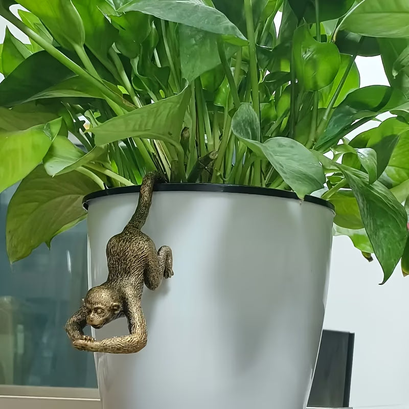 Whimsical Monkey Pot Hugger Garden Ornament & Plant Accessory