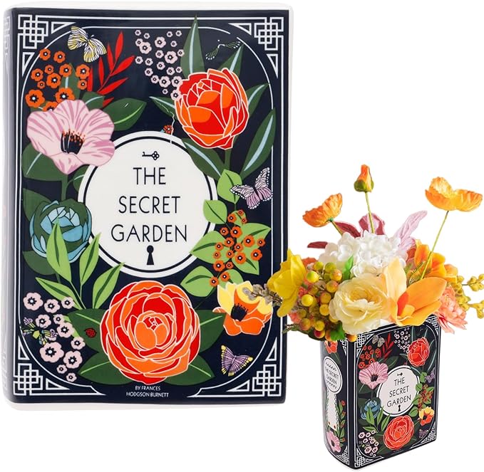 The Bibliophile Ceramic Book Vase Aesthetic Flower Vase for Bookshelf & Home Decor