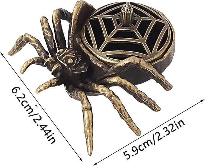 Metal Incense Burner Spider Motif Censer for Home, Yoga & Studio