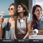 Portable Rechargeable Handheld Fan with Digital Display | Foldable USB Mini Cooling Fan