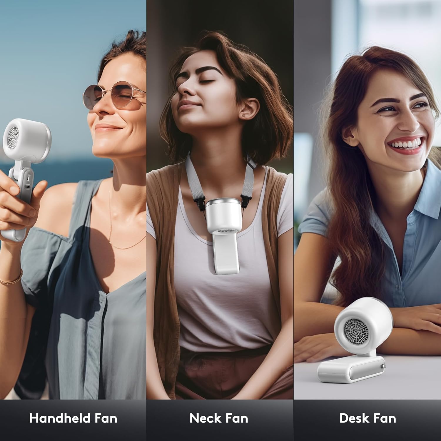 Portable Rechargeable Handheld Fan with Digital Display | Foldable USB Mini Cooling Fan