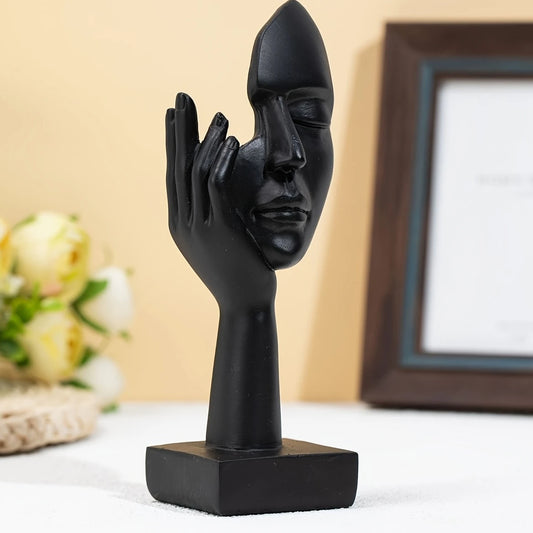 Abstract Face Sculpture – Resin Fantasy Decor for Indoor & Outdoor Use