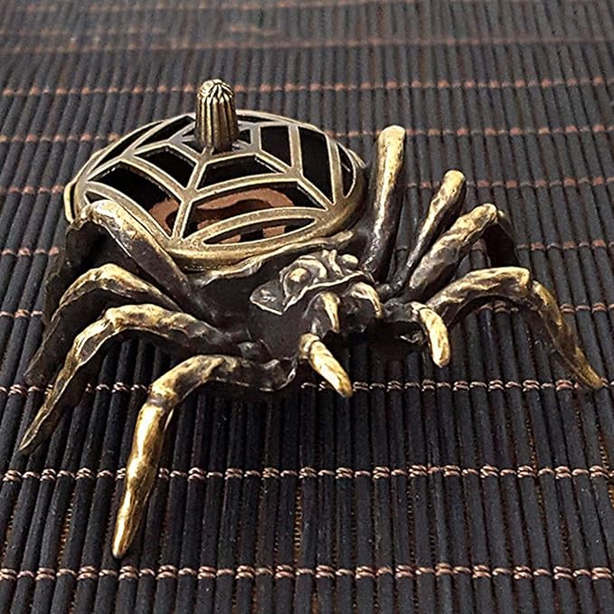 Metal Incense Burner Spider Motif Censer for Home, Yoga & Studio