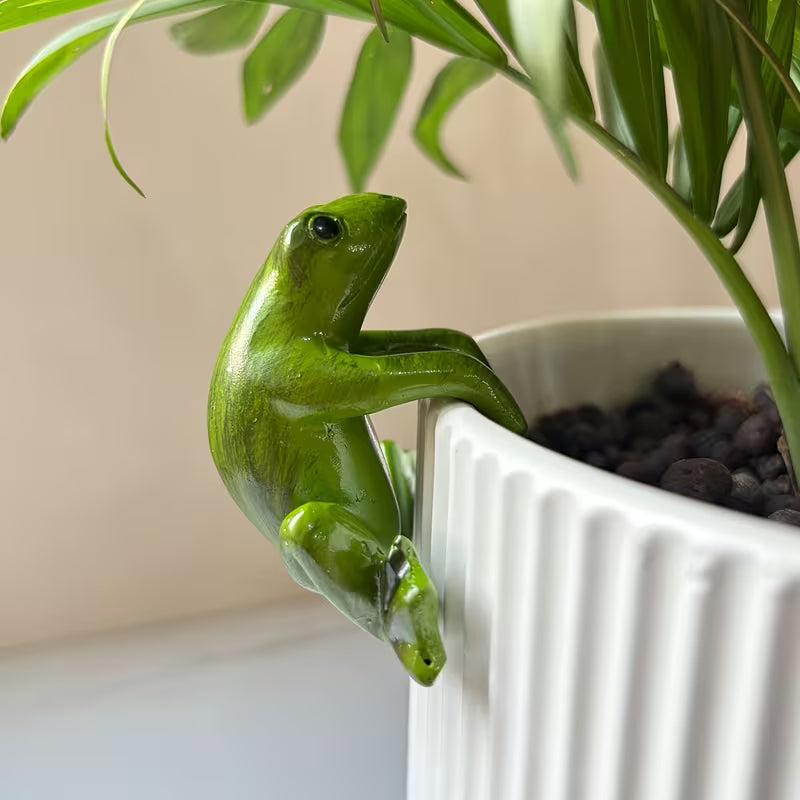 Frog Plant Hugger Set Ornament Cute Pot Hugger Figurine Whimsical Garden Figurines