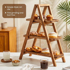 Rustic Wooden 3 Tier Dessert Stand with Hanging Swing Shelf for Parties & Weddings