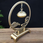 Golden Tree & Bell Incense Burner  Luxury Zinc Alloy Censer for Meditation & Focus