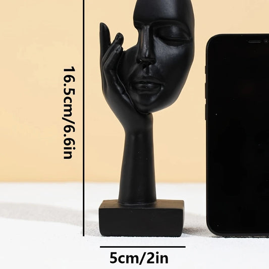 Abstract Face Sculpture – Resin Fantasy Decor for Indoor & Outdoor Use