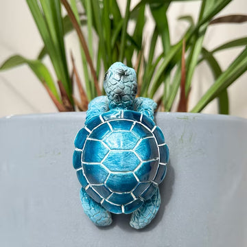 Coastal Sea Turtle Pot Hugger Marine Life Garden Ornament & Planter Accent