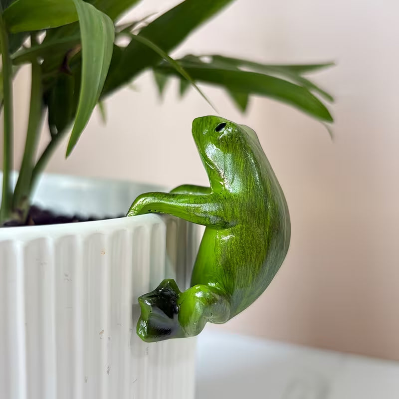 Frog Plant Hugger Set Ornament Cute Pot Hugger Figurine Whimsical Garden Figurines