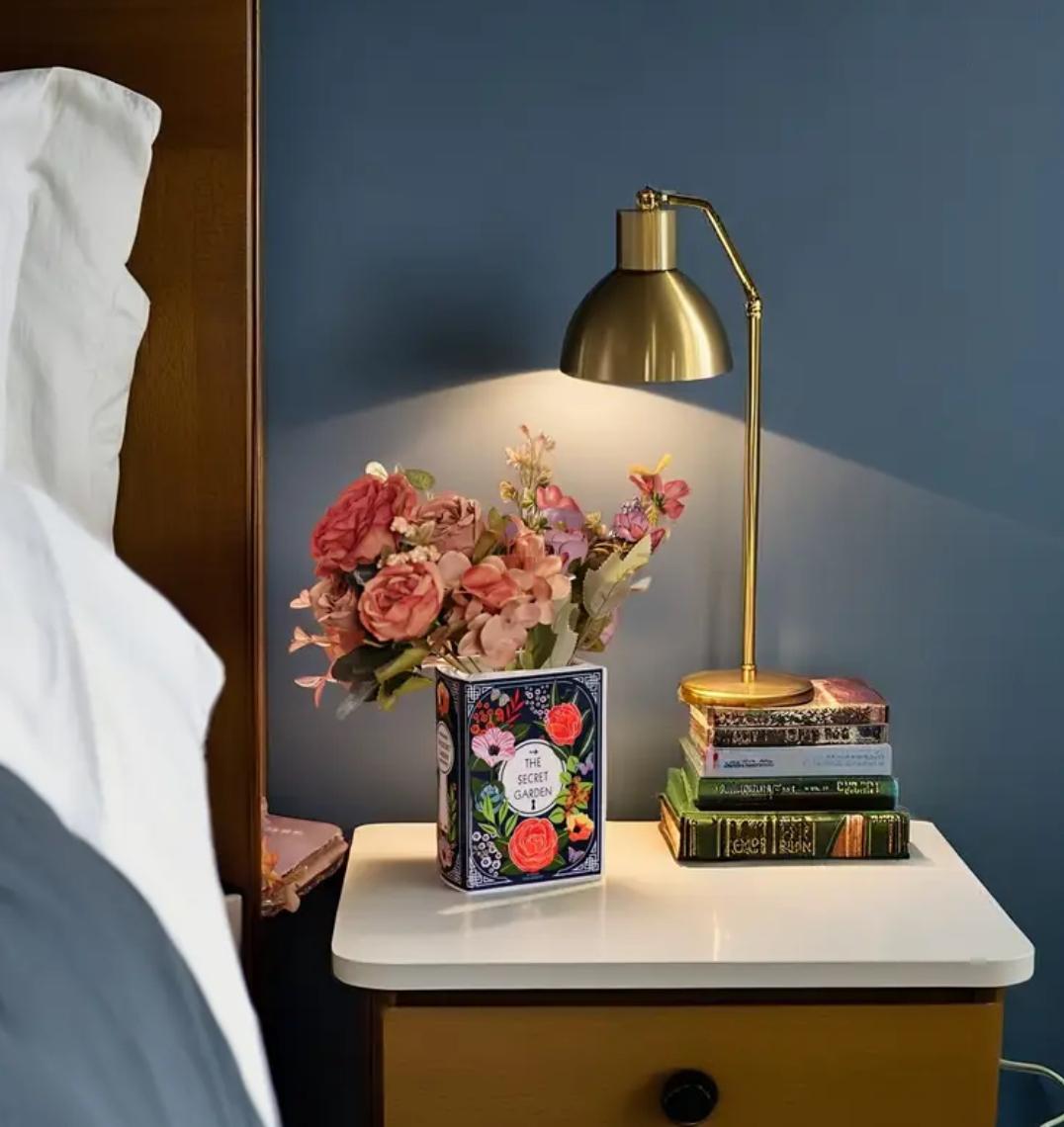 The Secret Garden Ceramic Book Vase Decorative Book Shaped Flower Vase for Home Decor