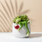 Frog Plant Hugger Set Ornament Cute Pot Hugger Figurine Whimsical Garden Figurines