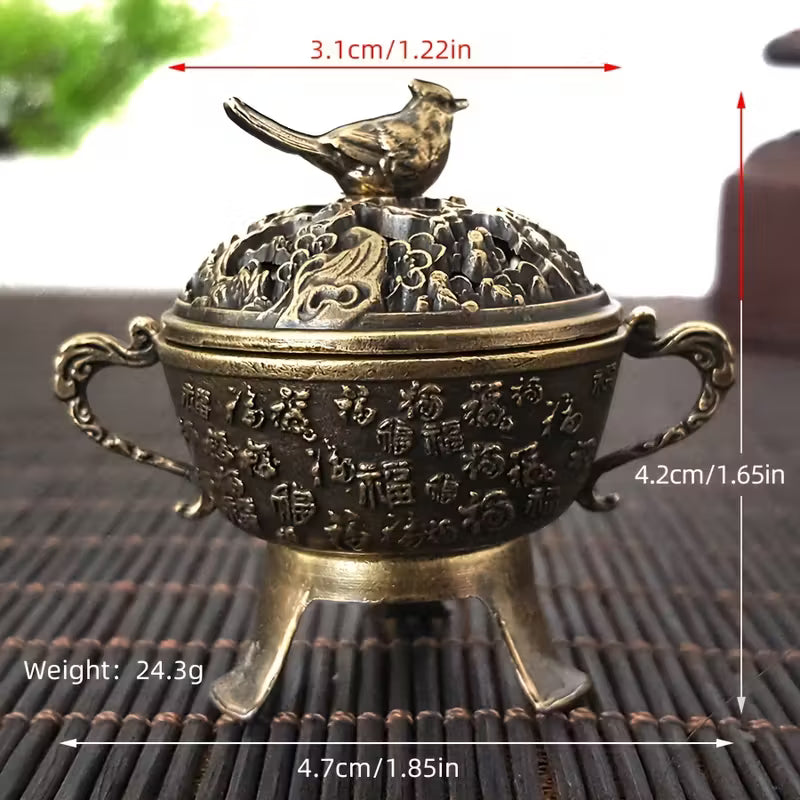Decorative Incense Burner Censer for Meditation & Yoga Zen Home Decor Ornament for Study & Tea Room