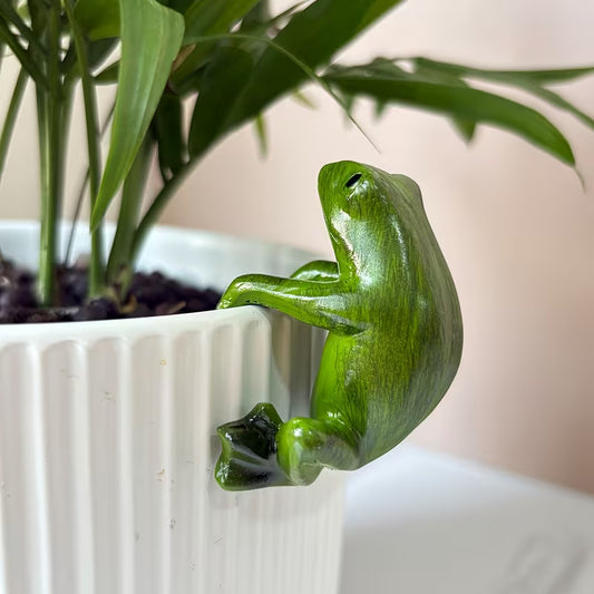 Frog Plant Hugger Set Ornament Cute Pot Hugger Figurine Whimsical Garden Figurines