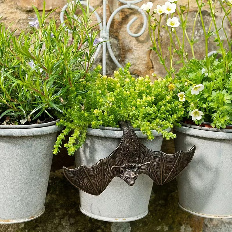 Nocturnal Bat Pot Hugger Gothic Garden Ornament & Hanging Figurine