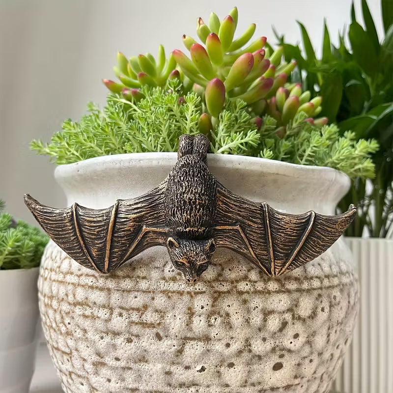 Nocturnal Bat Pot Hugger Gothic Garden Ornament & Hanging Figurine