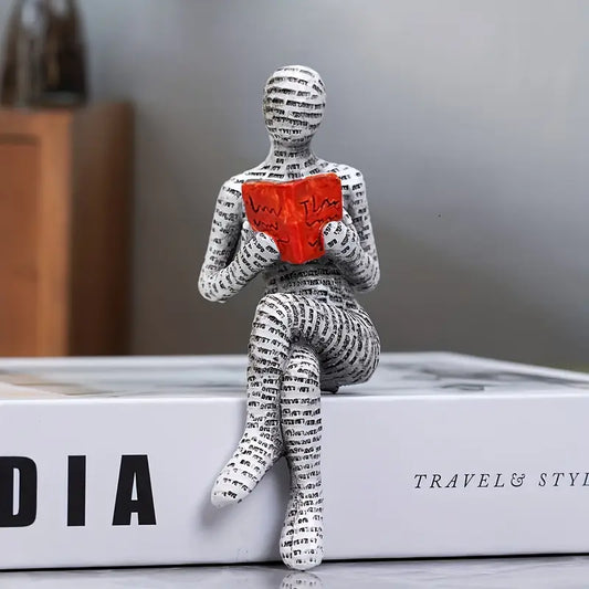 Elegant Resin Reading Woman Figurine – Indoor & Outdoor Decor