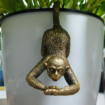 Whimsical Monkey Pot Hugger Garden Ornament & Plant Accessory
