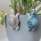 Coastal Sea Turtle Pot Hugger Marine Life Garden Ornament & Planter Accent