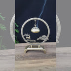 Golden Tree & Bell Incense Burner  Luxury Zinc Alloy Censer for Meditation & Focus