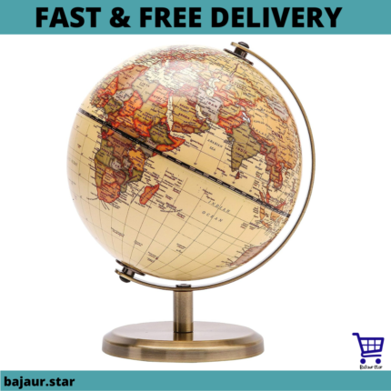 Antique World Globe Stainless Steel Arc Educational Kids Gifts Birthday Boy Girl