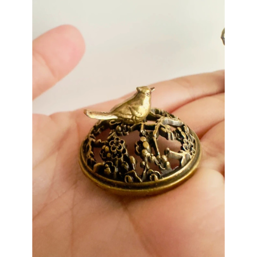 Vintage Style Bird Metal Incense Burner - Detailed Aromatherapy Decor with Antique Look
