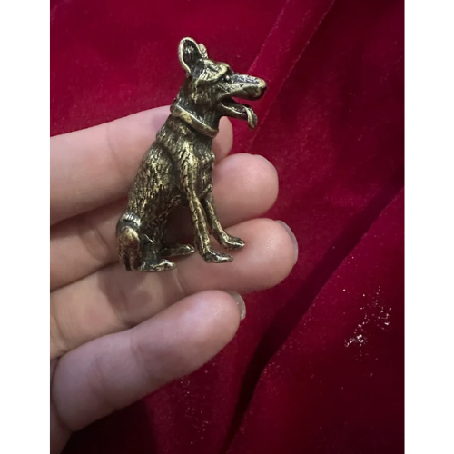 Antique Look Dog Metal Figurine - Vintage Miniature Sculpture Collection, Decorative Ornament